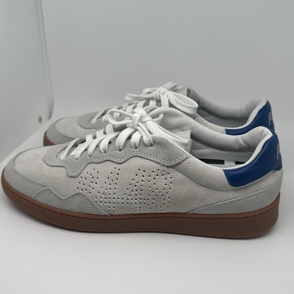 P448 Mens White At Heel and Tongue Vert Toe Wedge Leather Sneakers Shoes Size 39 - Picture 7 of 16